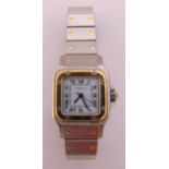 Cartier Panthère stainless steel and gold ladies wristwatch to include one spare link