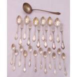 A quantity of continental white metal to include six table spoons, six forks, twelve teaspoons and a