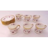 Royal Crown Derby, Royal Antoinette pattern six cups and saucers (12)