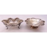 Two hallmarked silver bonbon dishes, approx total weight 236g