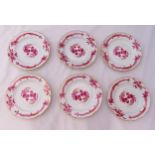 Meissen a set of six mid 19th century Court Dragon design plates, marks to the bases, each 25cm (