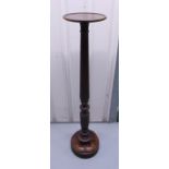 A Victorian mahogany plant stand on raised circular base, 126 x 28cm