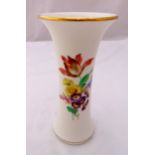 Meissen waisted vase decorated with flowers and leaves, marks to the base, 25cm (h)