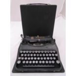Barlock vintage portable typewriter in fitted carrying case
