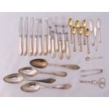 A quantity of hallmarked silver and white metal flatware