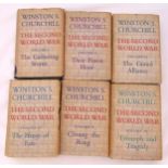 A set of six Winston Churchill books to include, the Hinge of Fate, Closing the Ring, The