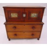 A Victorian mahogany rectangular apprentice piece dresser with drawers and cupboards, 34.5 x 36 x