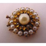 9ct yellow gold and pearl clasp, approx total weight 8.8g