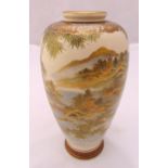A Japanese Meiji period ovoid vase decorated with mountainous landscapes, 25.5cm (h)