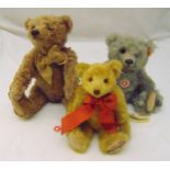 Three Steiff bears to include The Family Heirloom Bear 681653 white tag, Musical Bear 662607 white