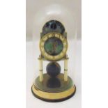 Kaiser glass domed 400 day Astral Moon Roller dial torsion clock with terrestrial globe pendulum,