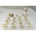 Royal Albert Winsome coffee set for twelve place settings to include cups, saucers and a coffee