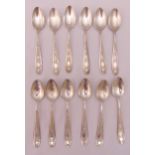 Twelve Persian white metal coffee spoons, approx total weight 409g