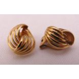 A pair of 9ct gold clip-on earrings, approx total weight 3.6g