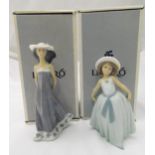 Lladro two figurines of girls 010.05644 and 010.06275 in original packaging, tallest 21cm (h)