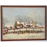 Francis Ives Naylor framed oil on panel titled Backs of Cottages, Middle Lane, Trimingham,