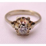 18ct white gold and diamond solitaire ring, approx total weight 3.2g