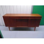 G-Plan mid 20th century rectangular teak sideboard with cupboards and drawers on four tapering