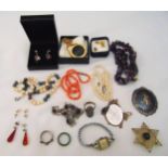 A quantity of costume jewellery and wristwatches to include necklaces, brooches, earrings and