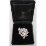 Kutchinsky style 18ct white gold and diamond brooch, approx 19ct of diamonds, tested 18ct, approx