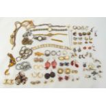 A quantity of costume jewellery to include necklaces, rings, earrings and wristwatches