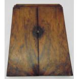 Victorian walnut writing slope with hinged covers revealing a tooled leather inset, 42 x 60cm