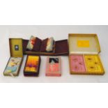 Five packs of vintage playing cards including duty sealed De La Rue and a Bezique game (5)