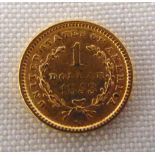 1853 $1 gold coin