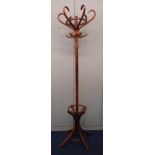 Early 20th century Denton bentwood hat and coat stand of customary form, 194cm (h)