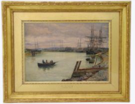 Charles Napier Hemy framed and glazed watercolour titled The Gleaming, signed bottom right, 33 x
