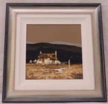 John Horsewell framed oil on panel titled Rocky Hill, signed bottom right, 38 x 38cm