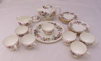 Wedgwood teaset to include a teapot, milk jug, sugar bowl, cups, saucers and plates (22)