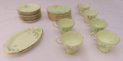 Royal Albert tea service Laurentian Snowdrop to include cups, saucers, plates and oval biscuit