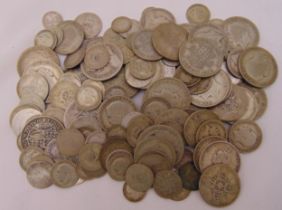 A quantity of GB pre 1947 silver coins, approx total weight 857g