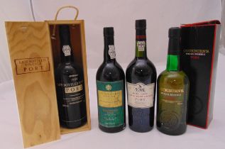 Four bottles of port to include Cockburns Special Reserve, Noval unfiltered late bottle vintage