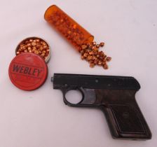 Webbley starter pistol and two packs of pellets