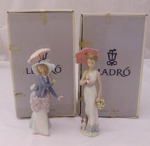 Two Lladró figurines of ladies in various poses to include 5687 and 7617, marks to the bases, all in