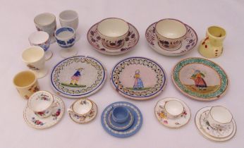 A quantity of porcelain to include vintage eggcups of various form, cabinet cups, saucers and