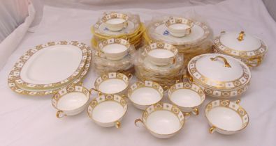 Aynsley bone china dinner service for twelve place settings to include plates, soup bowls,