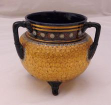 A Doulton Lambeth tyg with gilded decoration, marks to the base, 17.5cm (h)