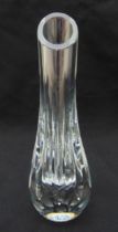 A Baccarat tapered cut glass vase, etched marks to the base, 24cm (h)