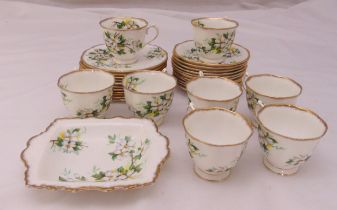 Royal Albert White Dogwood teaset to include plates, cups, saucers and a dish (31)