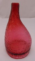 A Whitefriars cranberry glass bottle vase, 25cm (h)