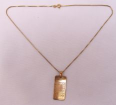 9ct gold chain with a month pendant for May, approx total weight 7.1g