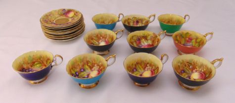 Aynsley Fallen Fruit teaset to include cups and saucers (20)