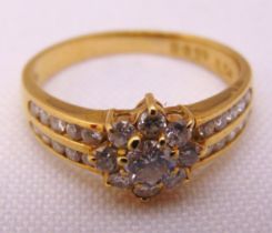18ct yellow gold and diamond ring, approx total weight 3.0g