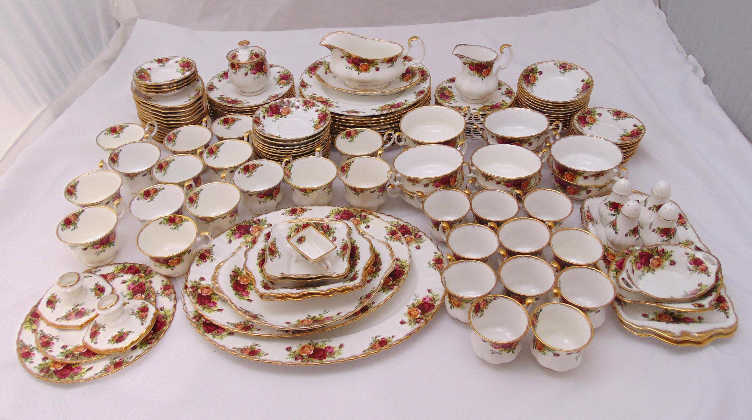 Royal Albert Old Country Roses dinner, tea and coffee service for twelve place settings to include