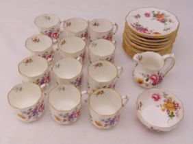 Royal Crown Derby, Derby Posies part coffee set to include cups, saucers, cream jug and sugar