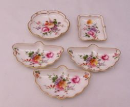 Five Royal Crown Derby, Derby Posies bonbon dishes (5)