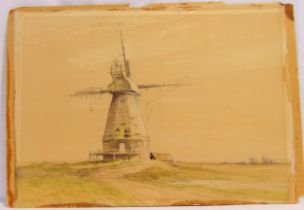 Cyril Boler watercolour of a windmill, signed and dated bottom left, 35.5 x 49cm